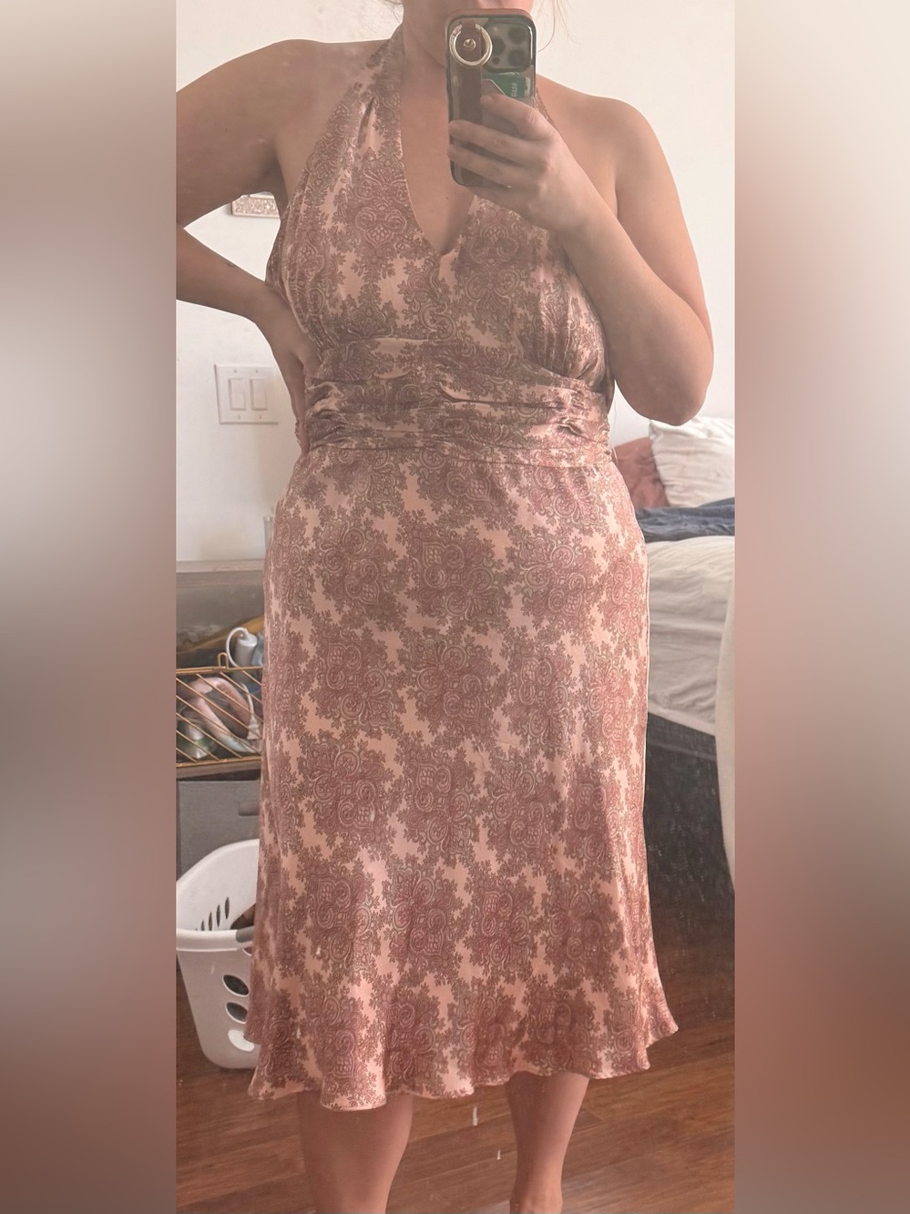 LOFT Dusty Rose Halter Midi Dress fits like a 10